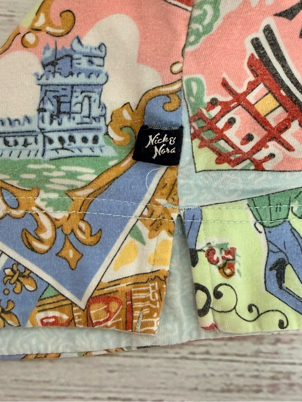 Nick & Nora Light Blue Travel-Print Pajama Pants Vintage Y2K - Picture 14 of 14